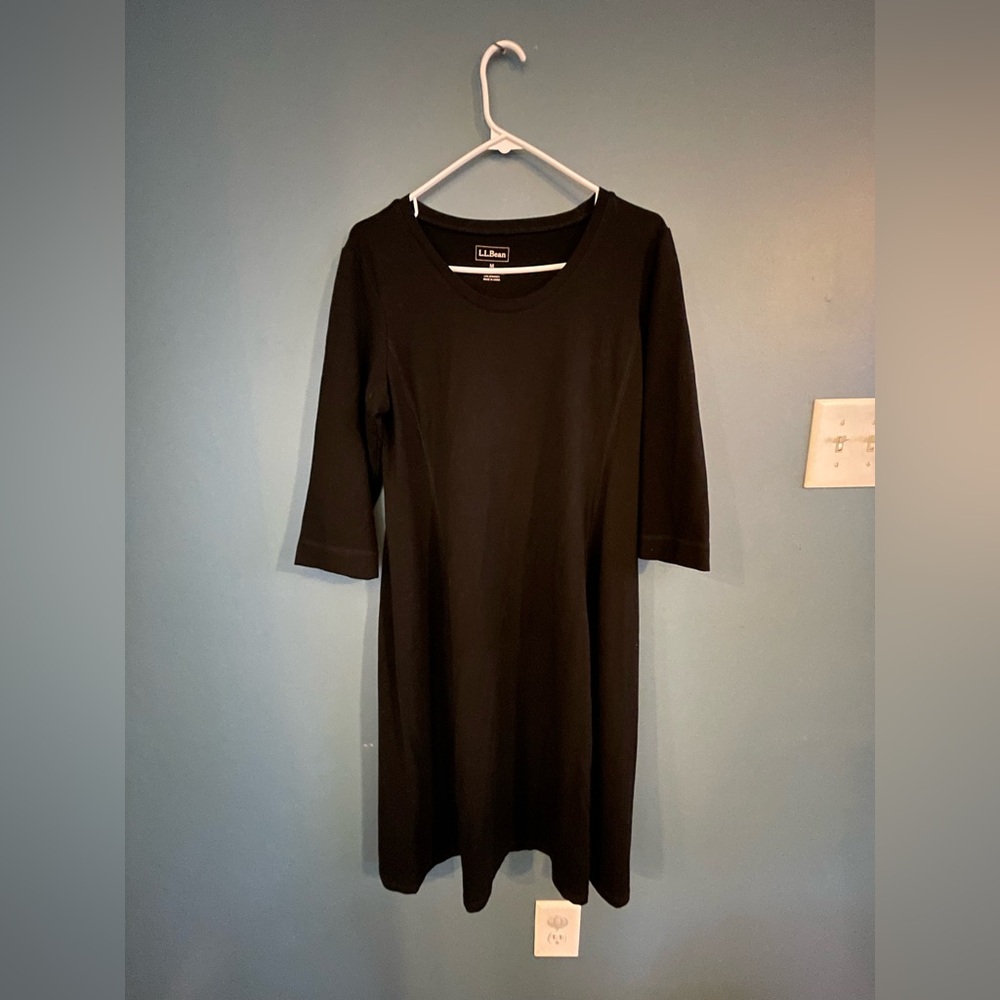 L.L. Bean Long Sleeve Black Dress